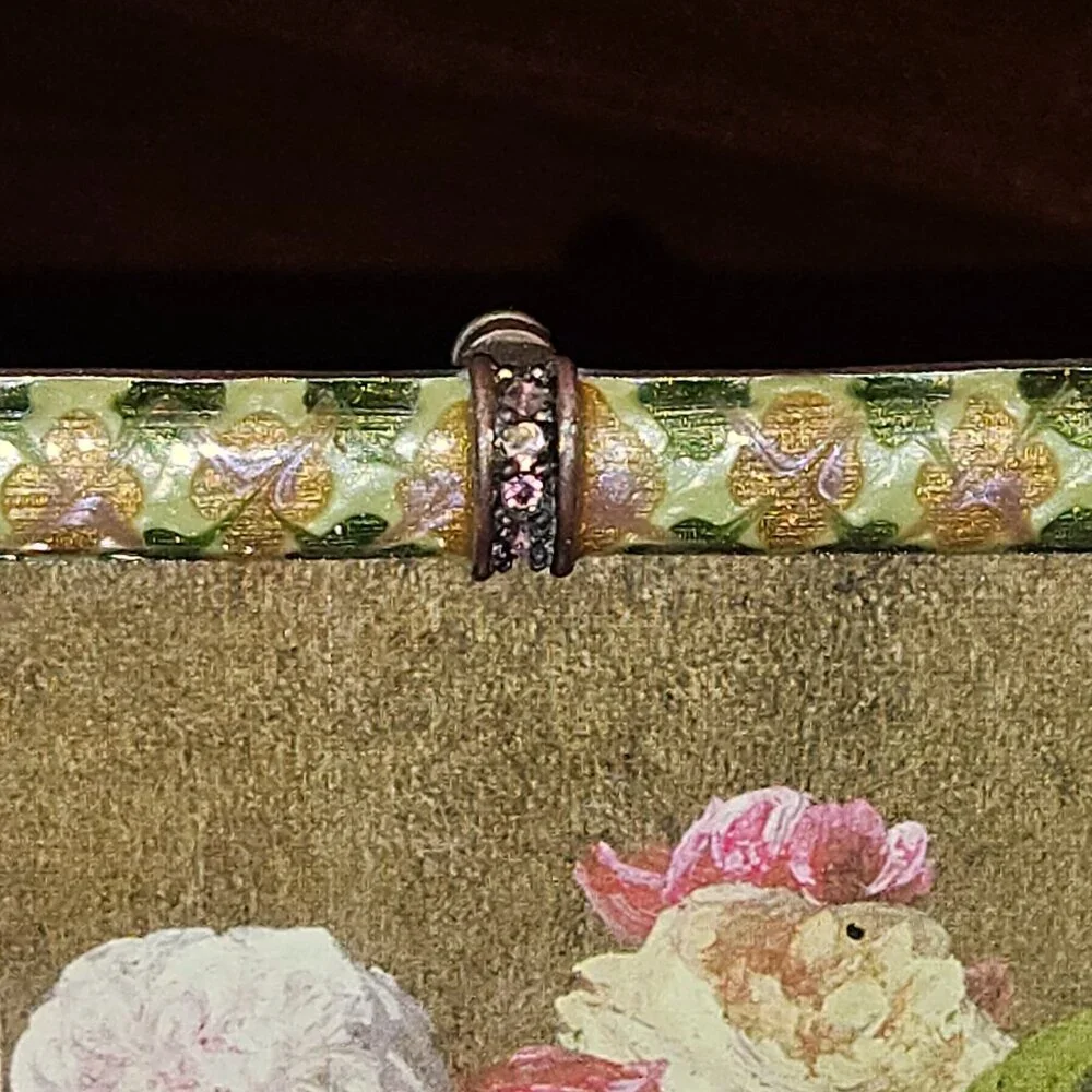 RARE WOW JAY STRONGWATER ARGYLE PLAID PINK DARJEELING PAVE CRYSTAL ENAMEL FRAME